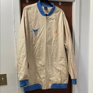 Nike Air Jordan Beige and Blue Zip-Up Jacket VII